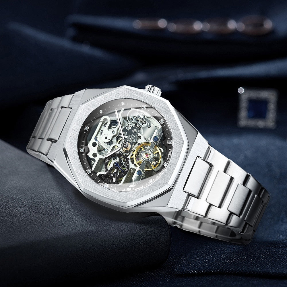 Stylish Skeleton Automatic Men's Watch - Pexav