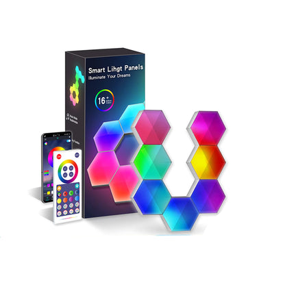 Colorful LED Hexagon Panel Light with USB and Music Sync - Pexav