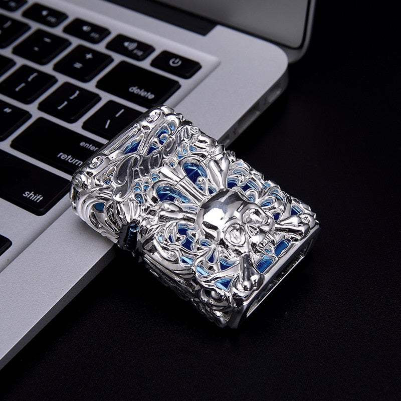 Vintage Style Skull Gas Lighter