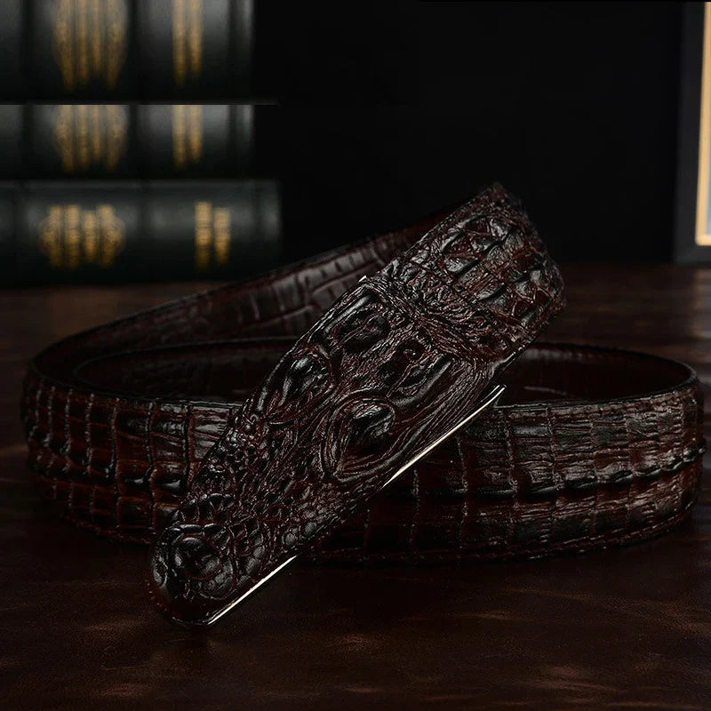 Leather Reptile Pattern Men's Belt
