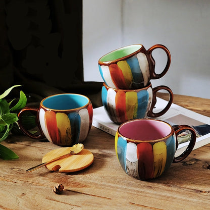 Unique Painted Ceramic Coffee Mug - Pexav