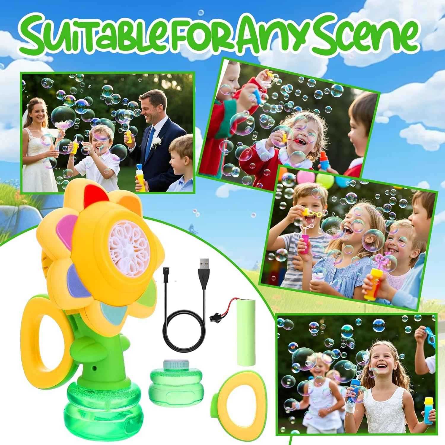 Head Shaking Bubble Flower Kids Toy – Interactive Fun Bubble Blower for Children