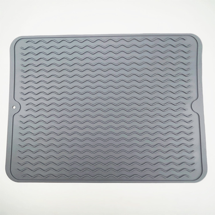 Heat-Resistant Silicone Kitchen Mat – Non-Slip Dish Drying Mat and Drawer Insert – BPA Free, 40x30 cm, Grey/Blue/Transparent 11