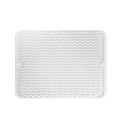 Heat-Resistant Silicone Kitchen Mat – Non-Slip Dish Drying Mat and Drawer Insert – BPA Free, 40x30 cm, Grey/Blue/Transparent 12