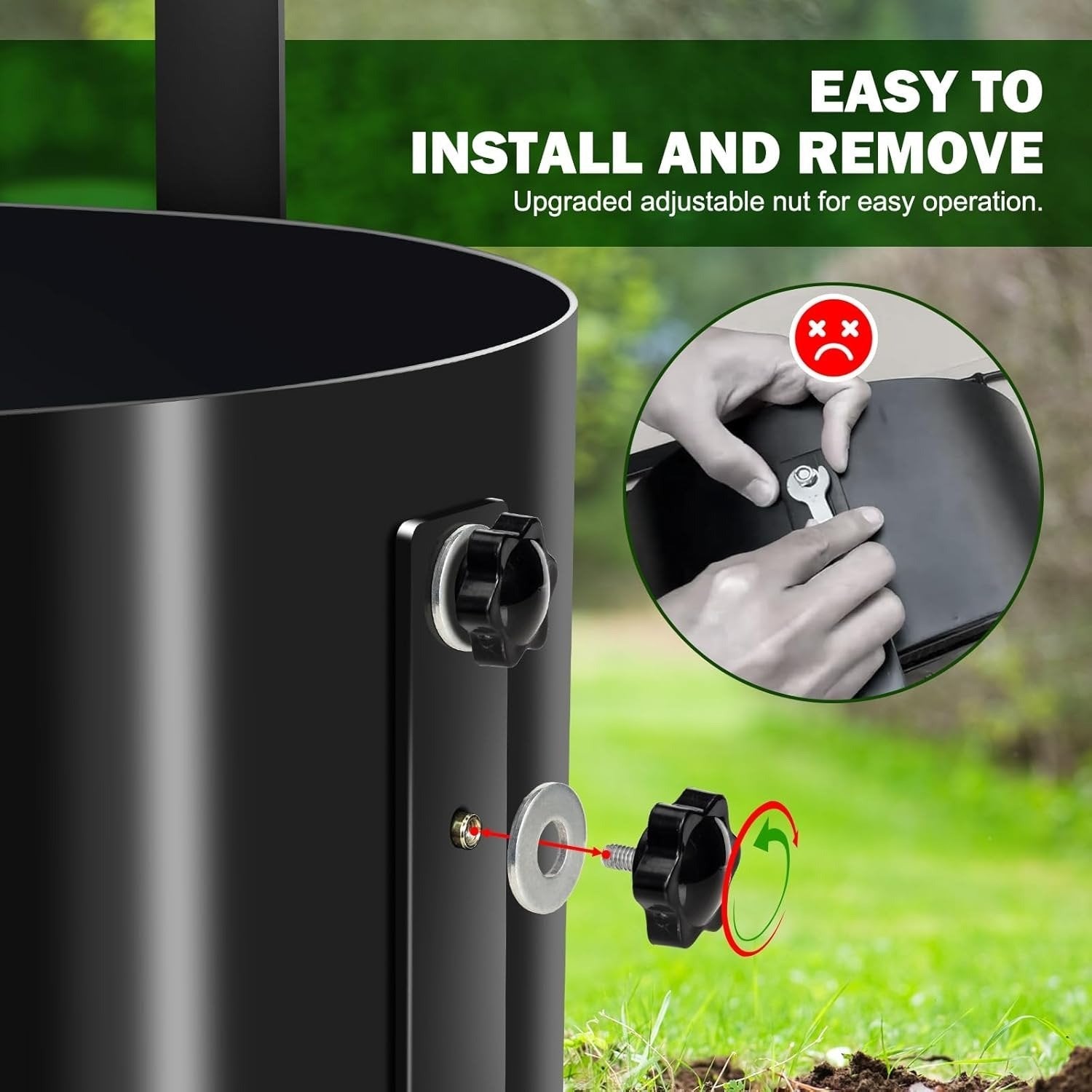 Heavy-Duty Rotary Soil Sifter – Garden Soil Sieve for Potting, Compost & Dirt Filtering