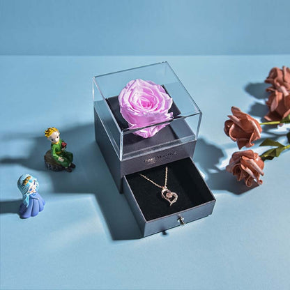 Beautiful Rose Gold Necklace Storage Box