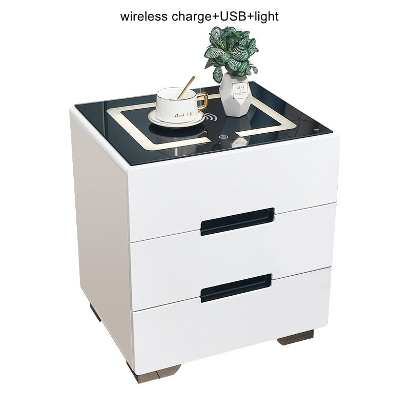 Compact Wireless Charging Bedside Speaker Table
