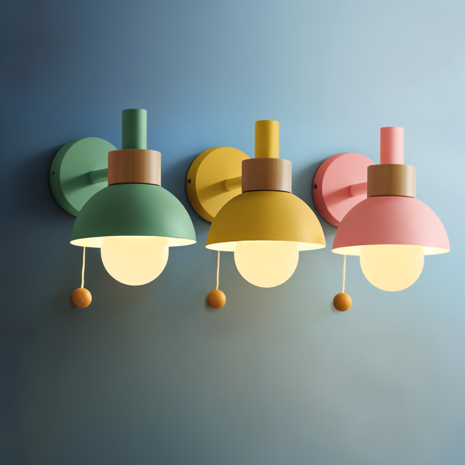 Pretty Soft Tone Wooden Table Lamp with Metal Shade - Pexav