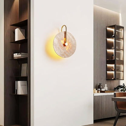 Hook Wall Lamp with Yellow Travertine Shade – Elegant Indoor Wall Sconce Lighting Fixture 2