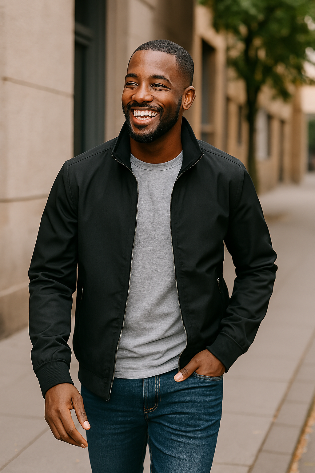 Thin Mens Leather Bomber Jacket