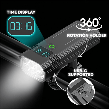 Bright 5000LM Bicycle Front Light with USB Recharge