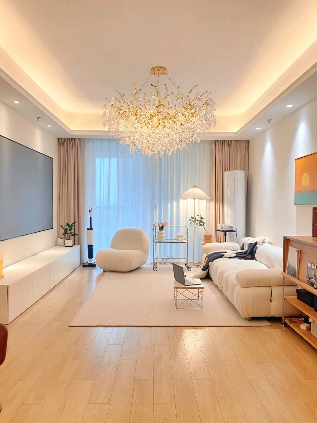 Elegant Crystal Drop Ceiling Lamp Indoor Light Fixture