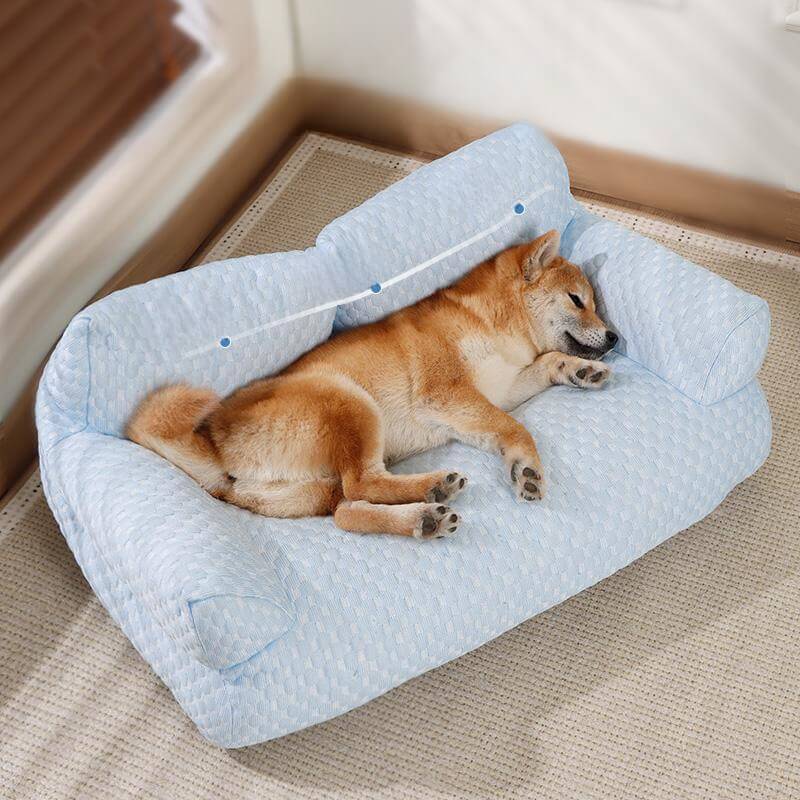 Cool Pet Bed with Breathable Gel Support & Plush Sofa Comfort