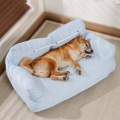Cool Pet Bed with Breathable Gel Support & Plush Sofa Comfort