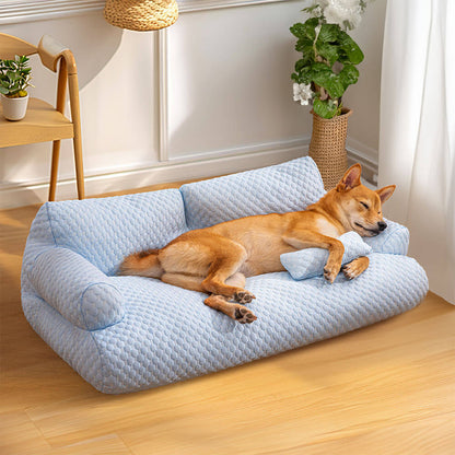 Cool Pet Bed with Breathable Gel Support & Plush Sofa Comfort