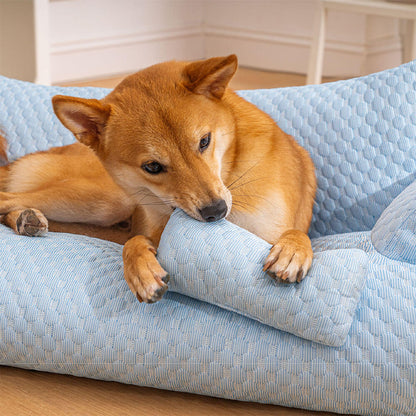 Cool Pet Bed with Breathable Gel Support & Plush Sofa Comfort