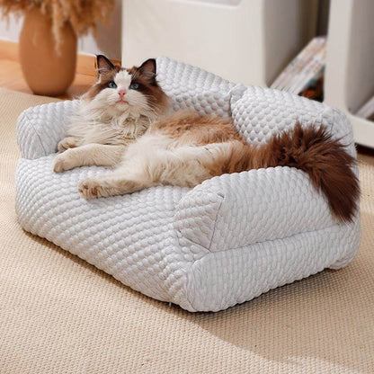 Cool Pet Bed with Breathable Gel Support & Plush Sofa Comfort