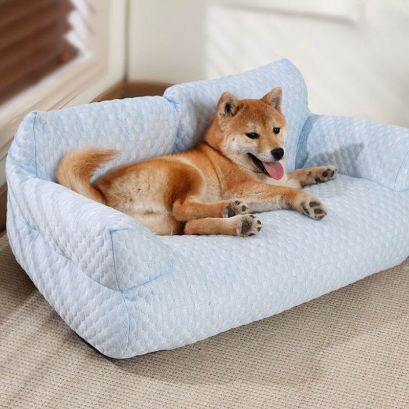 Cool Pet Bed with Breathable Gel Support & Plush Sofa Comfort