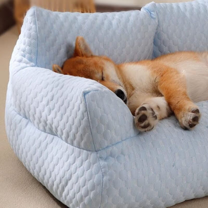 Cool Pet Bed with Breathable Gel Support & Plush Sofa Comfort