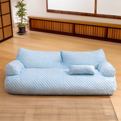 Cool Pet Bed with Breathable Gel Support & Plush Sofa Comfort