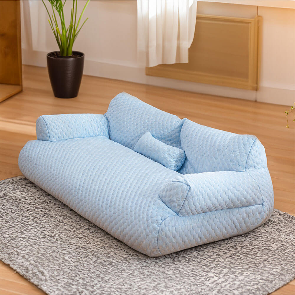 Cool Pet Bed with Breathable Gel Support & Plush Sofa Comfort