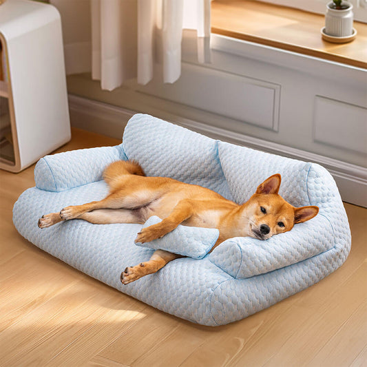 Cool Pet Bed with Breathable Gel Support & Plush Sofa Comfort - Pexav