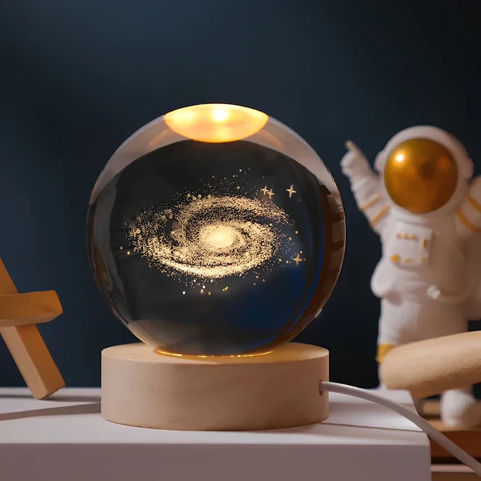 Sleek Crystal Table Lamp with Laser Design - Pexav