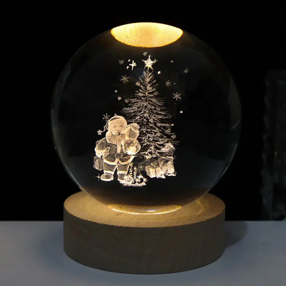 Illuminated Crystal Ball Lamp with 3D Laser Art – Warm White Ambient Light for Relaxation and Elegant Home Decor 18
