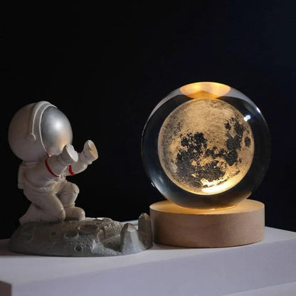 Illuminated Crystal Ball Lamp with 3D Laser Art – Warm White Ambient Light for Relaxation and Elegant Home Decor 2