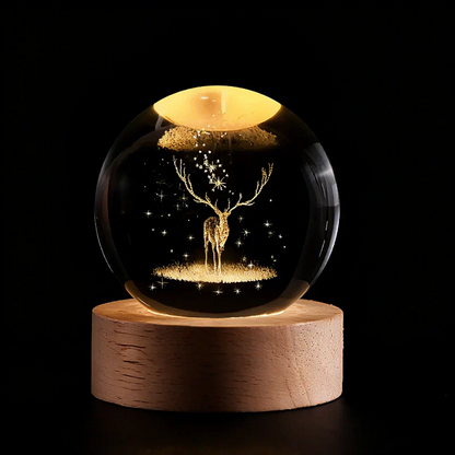 Illuminated Crystal Ball Lamp with 3D Laser Art – Warm White Ambient Light for Relaxation and Elegant Home Decor 23