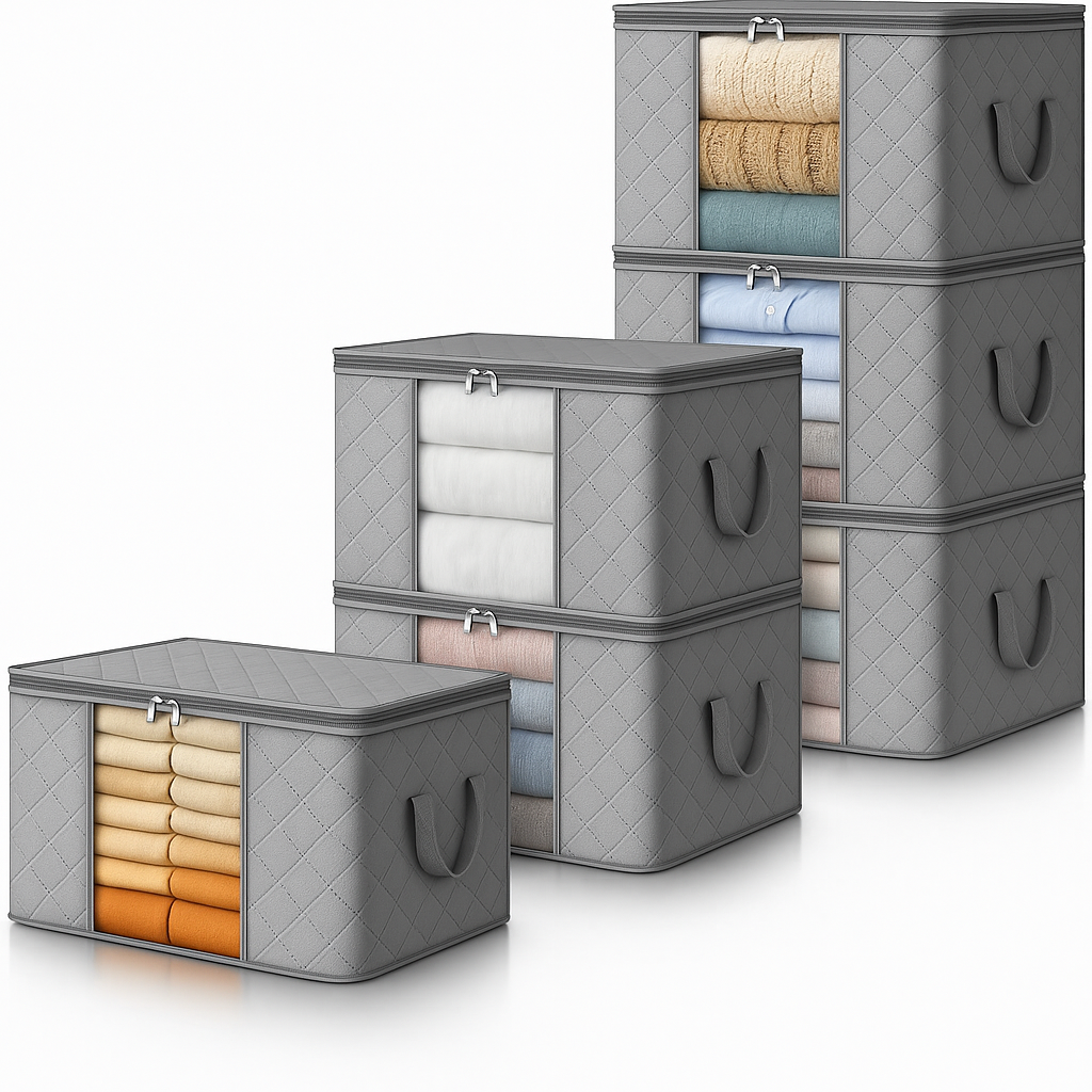Collapsible Closet Storage Containers with Clear View Lids