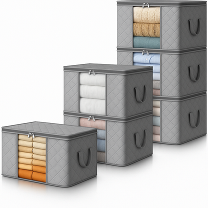 Collapsible Closet Storage Containers with Clear View Lids