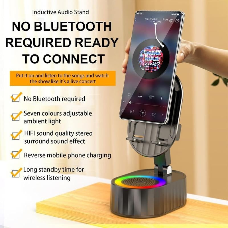 Inductive Phone Stand Speaker with HiFi Sound and Power Bank
