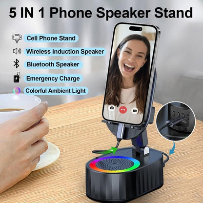 Inductive Phone Stand Speaker with HiFi Sound and Power Bank