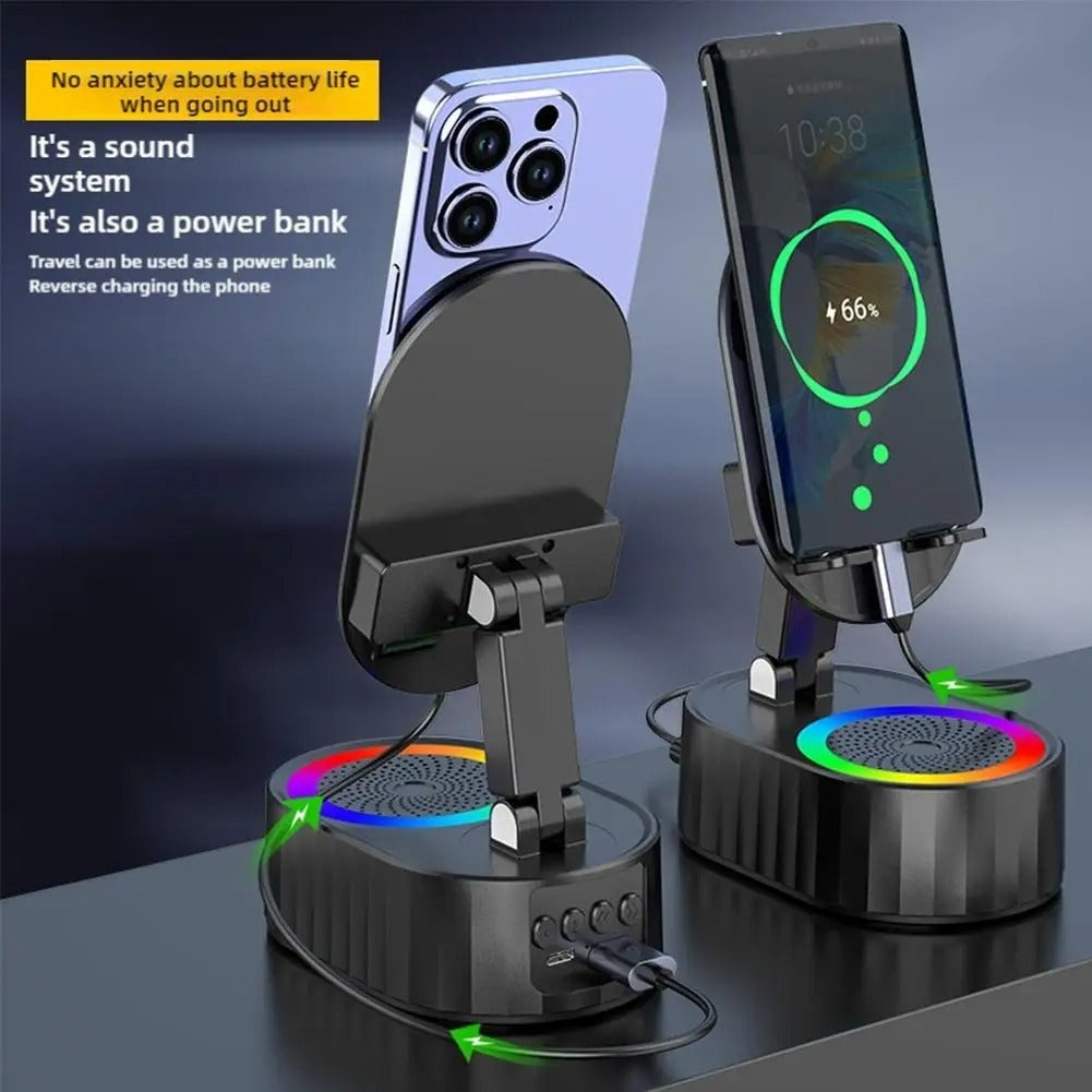 Inductive Phone Stand Speaker with HiFi Sound and Power Bank