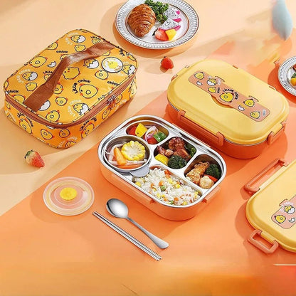 Thermal Compartment Food Grade Metal Lunch Box Set - Pexav