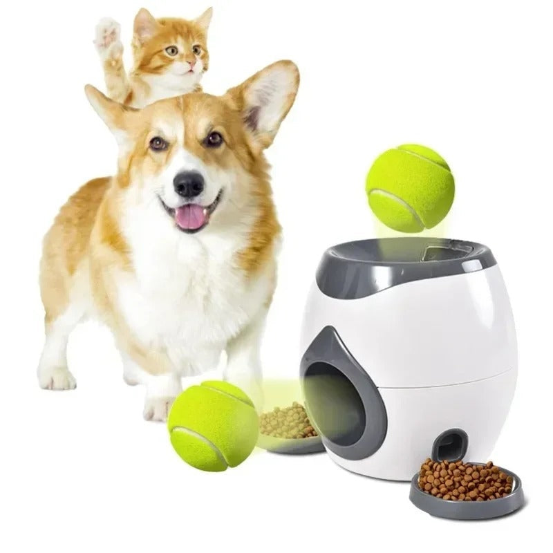 Fun Pet Ball Launcher with Auto Treat Dispenser - Pexav