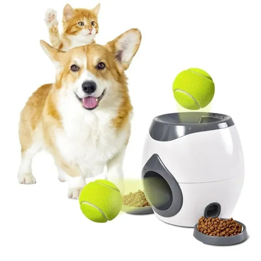 Fun Pet Ball Launcher with Auto Treat Dispenser - Pexav