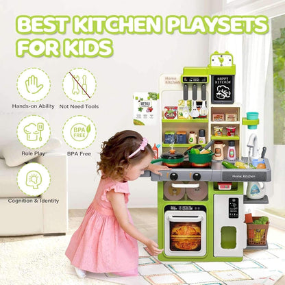 Interactive Kids Kitchen Playset with Realistic Features and Accessories