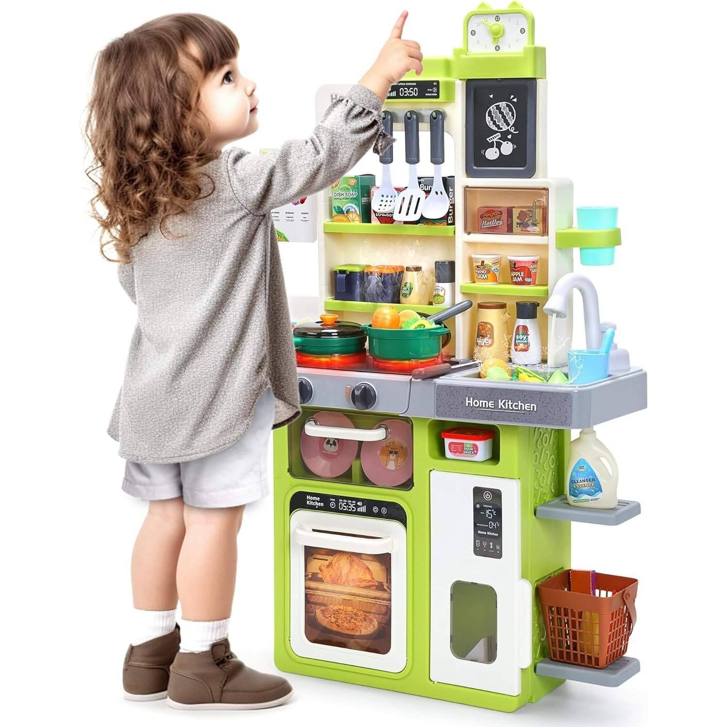 Interactive Kids Kitchen Playset with Realistic Features and Accessories