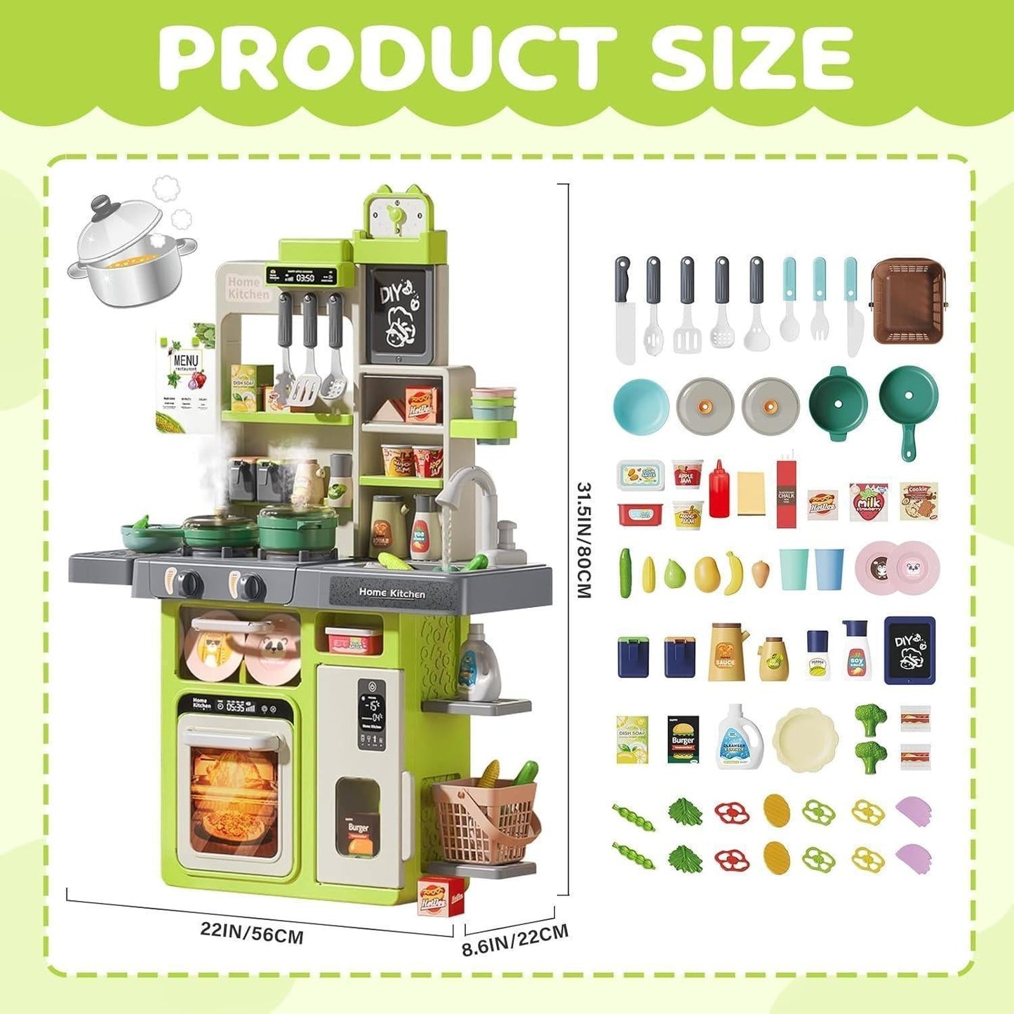 Interactive Kids Kitchen Playset with Realistic Features and Accessories