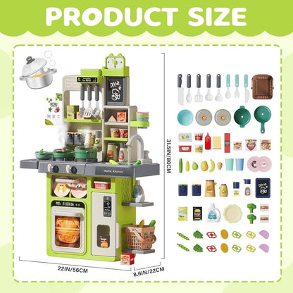 Interactive Kids Kitchen Playset with Realistic Features and Accessories