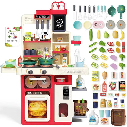 Interactive Kids Kitchen Playset with Realistic Features and Accessories