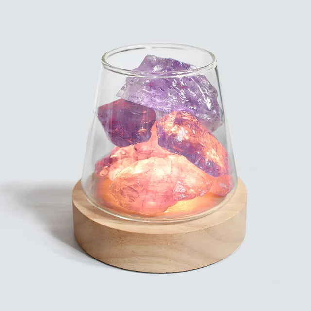 Natural Salt Crystal Table Lamp & Aroma Diffuser - Pexav