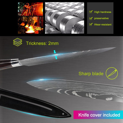 Japanese Chef Knives, Professional Kitchen Knife Set, Stainless Steel Professional Chef Knife Set