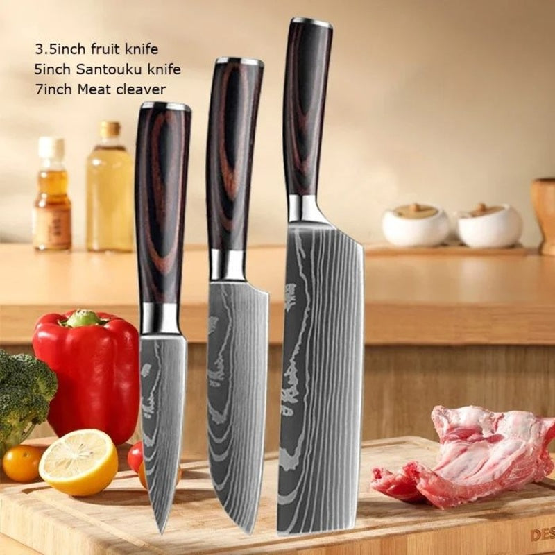 Premium Chef Knife Set, Sharp Kitchen Knives, Durable Steel Chef Knives