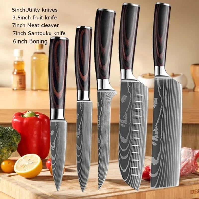 Premium Chef Knife Set, Sharp Kitchen Knives, Durable Steel Chef Knives