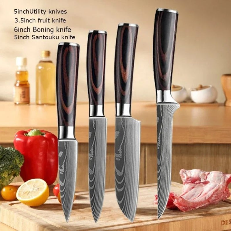 Premium Chef Knife Set, Sharp Kitchen Knives, Durable Steel Chef Knives