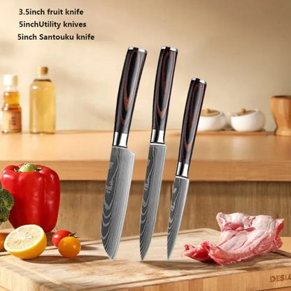 Premium Chef Knife Set, Sharp Kitchen Knives, Durable Steel Chef Knives