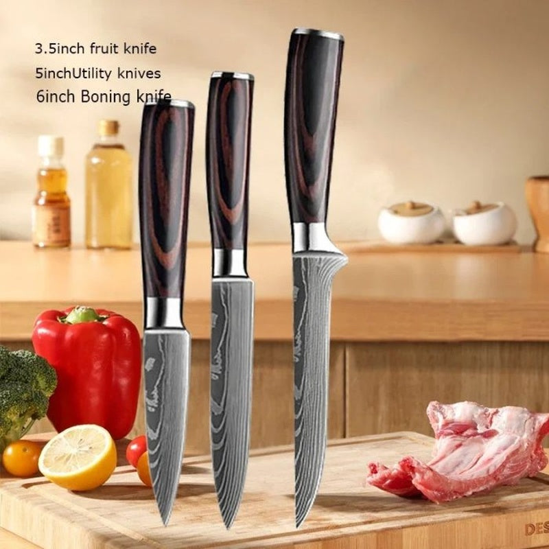 Premium Chef Knife Set, Sharp Kitchen Knives, Durable Steel Chef Knives